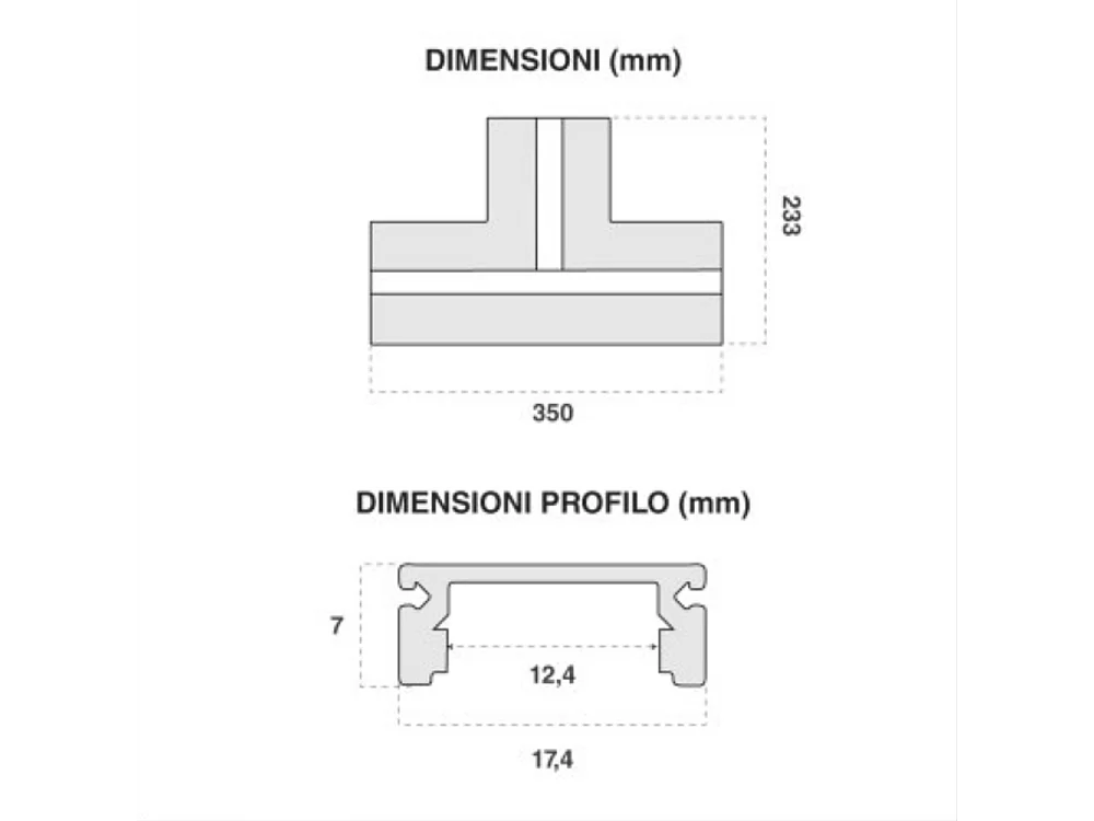 Profilo a T in alluminio integrato per strisce LED nel cartongesso a scomparsa
