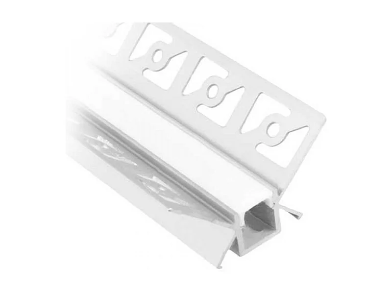 Hoekprofielkit voor egalisatie op 2m gipsplaat met satijnen deksel en 2 doppen