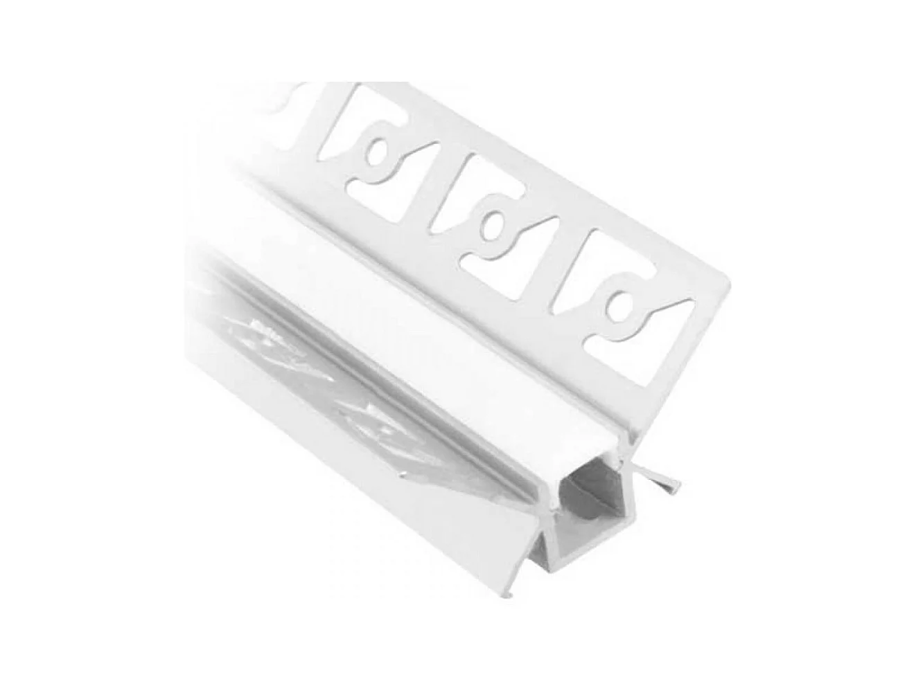 Kit profilé d'angle à niveler sur plaque de plâtre 2m avec revêtement satiné et 2 capuchons