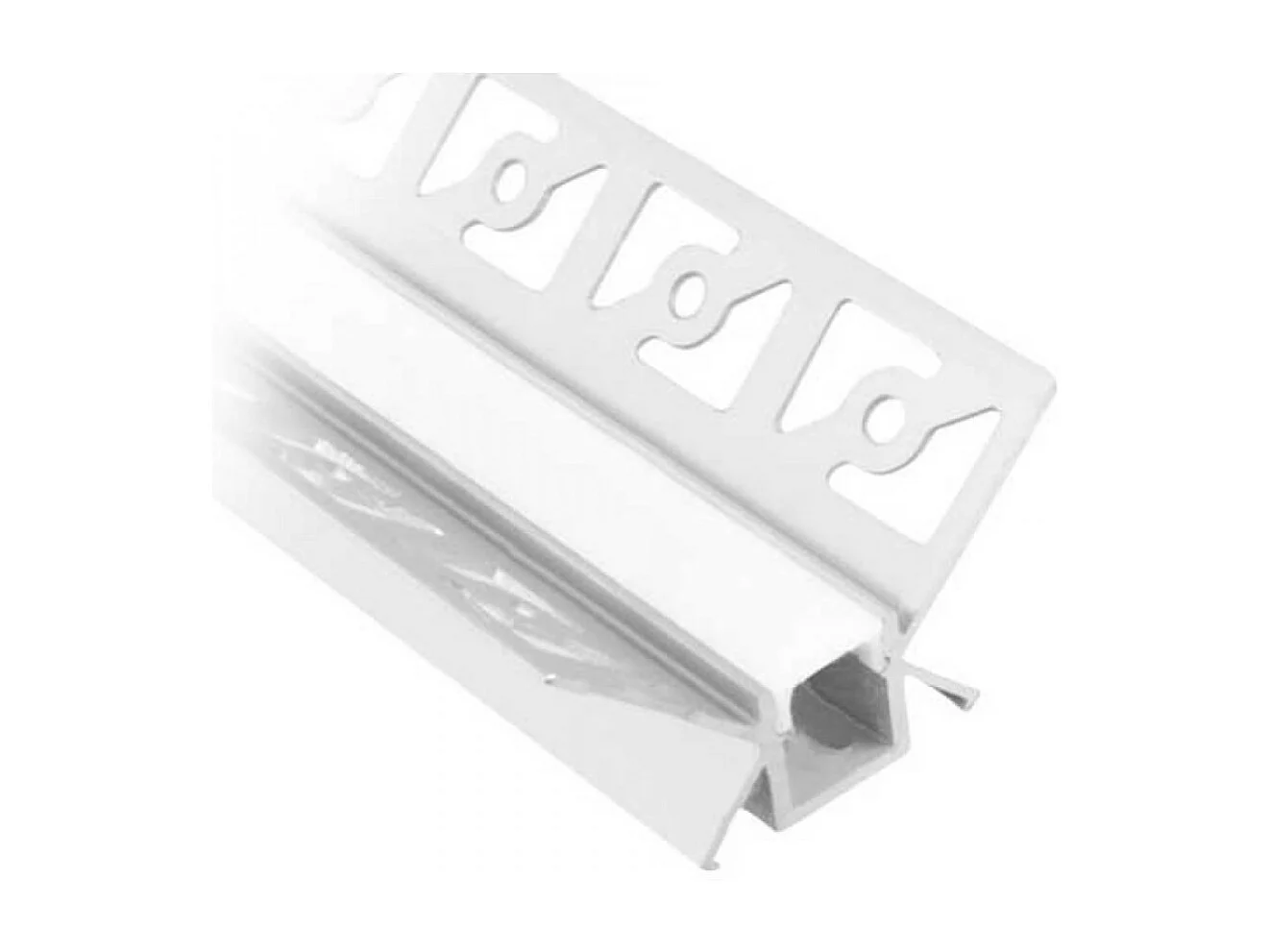 Kit de perfil angular de 2m para pladur con acabado satinado y 2 tapones