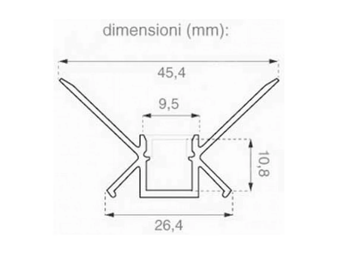 Kit de perfil angular de 2m para pladur con acabado satinado y 2 tapones