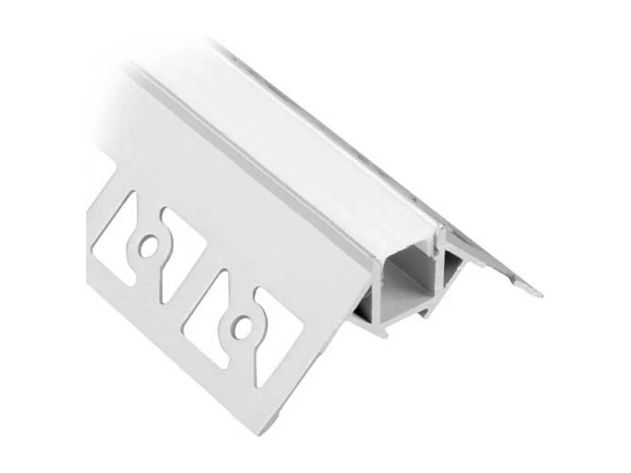 Kit de perfil angular de 2m para pladur con acabado satinado y 2 tapones