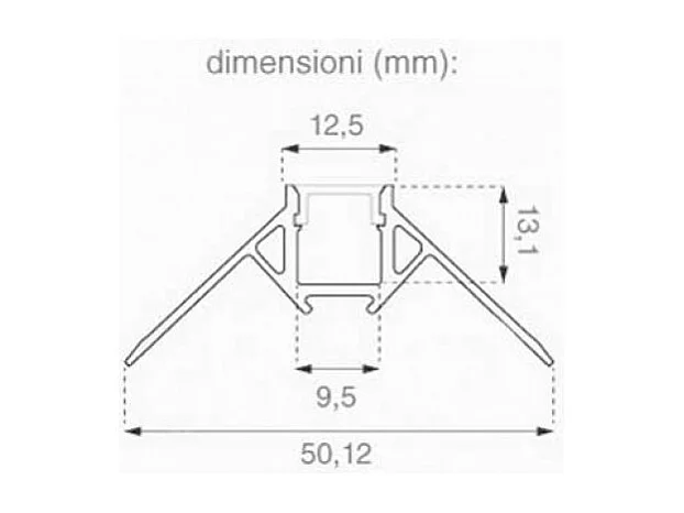 Kit de perfil angular de 2m para pladur con acabado satinado y 2 tapones