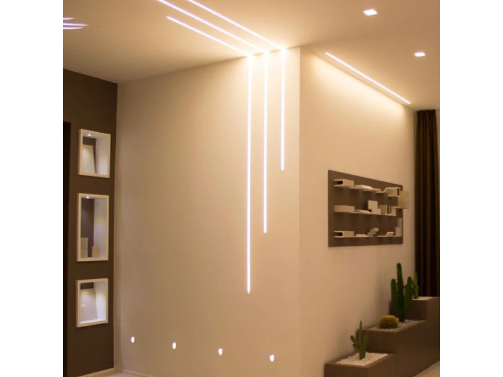Set di 5 Profili LED da 2 Metri Integrati nel Cartongesso - Adatti a Strisce LED fino a 12,4mm