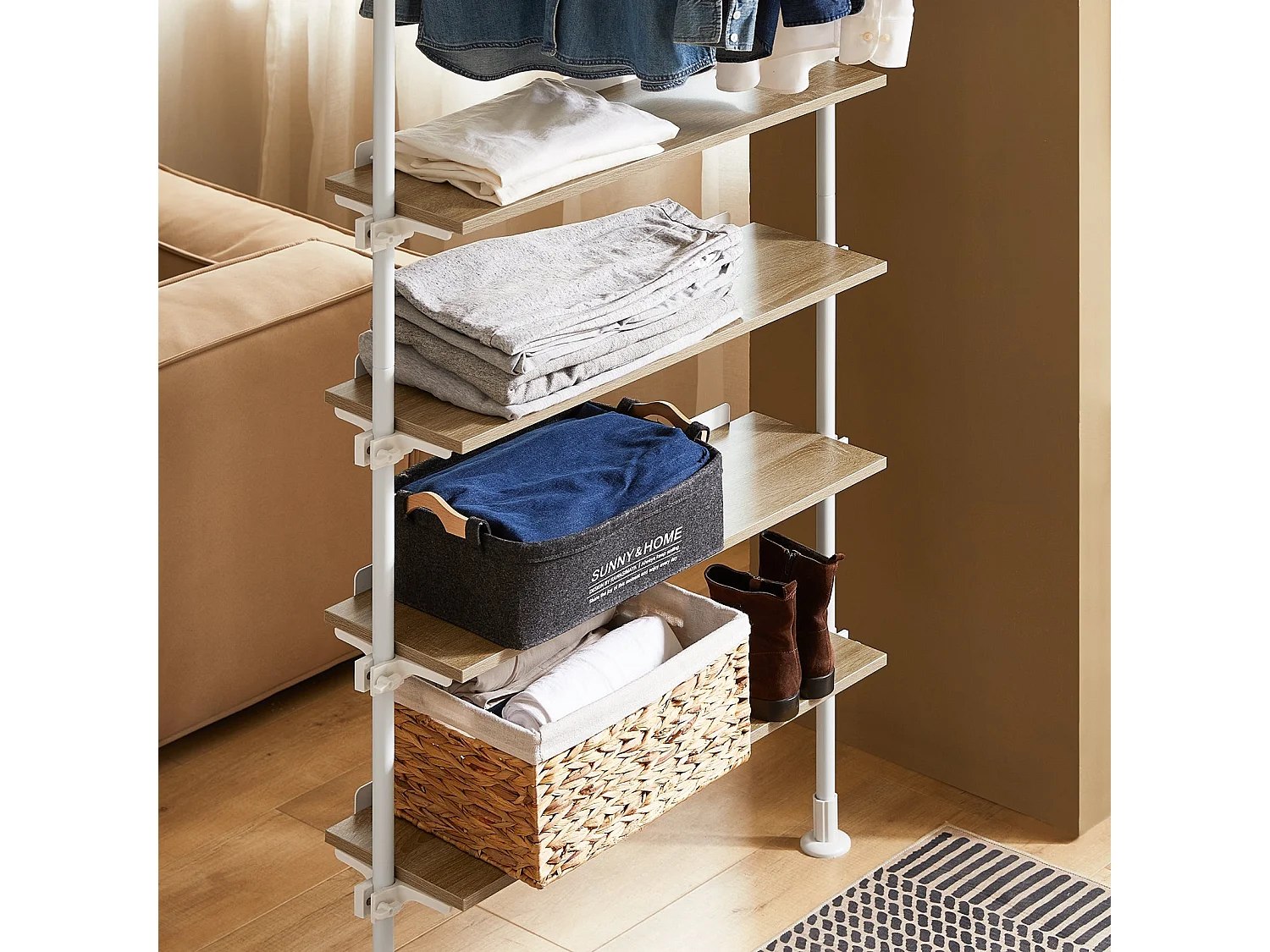 SoBuy armário, armário aberto, armário de canto KLS15-WN