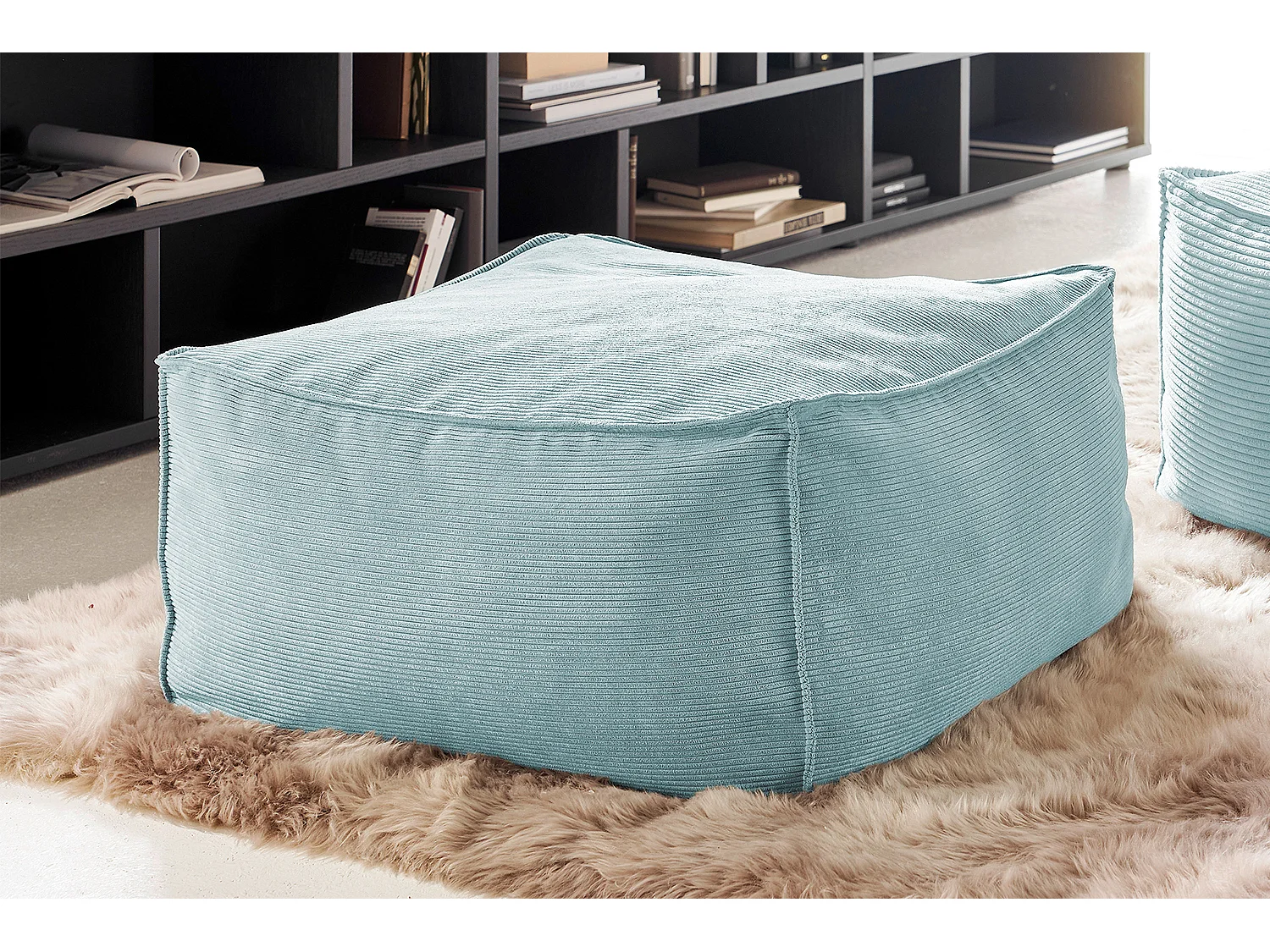 Pouf imbottito - azzurro chiaro  - ALEA
