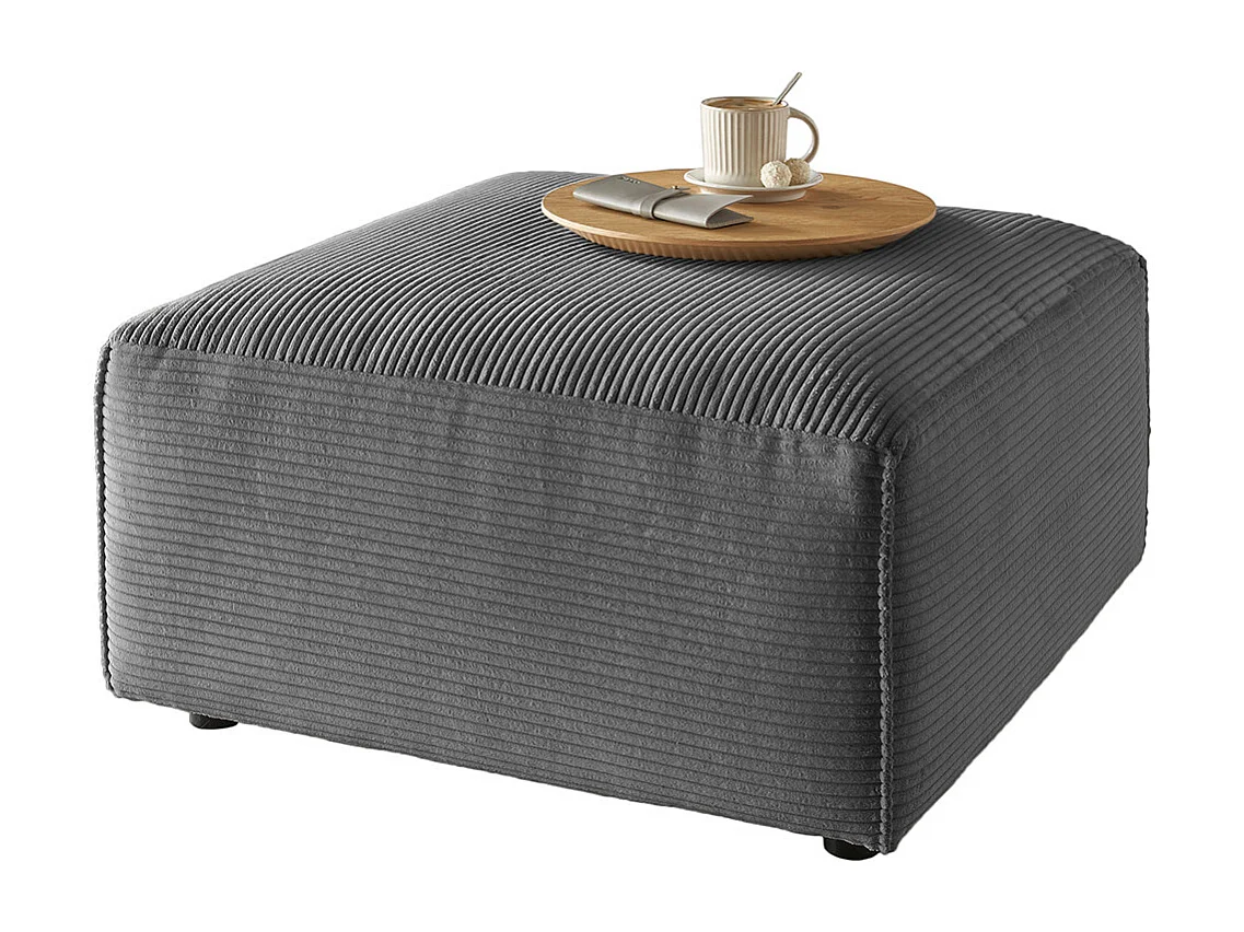 Pouf - Gris Velours côtelé - RANI