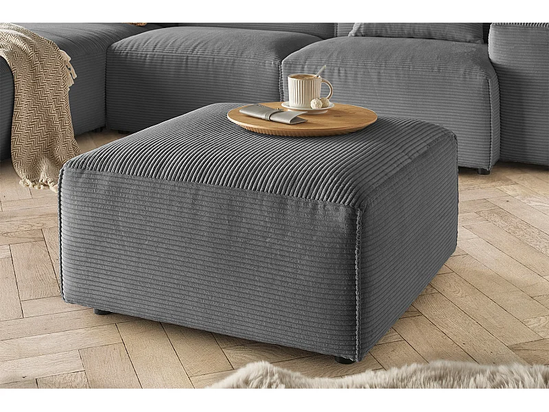 Pouf - Grigio Velluto a coste - RANI