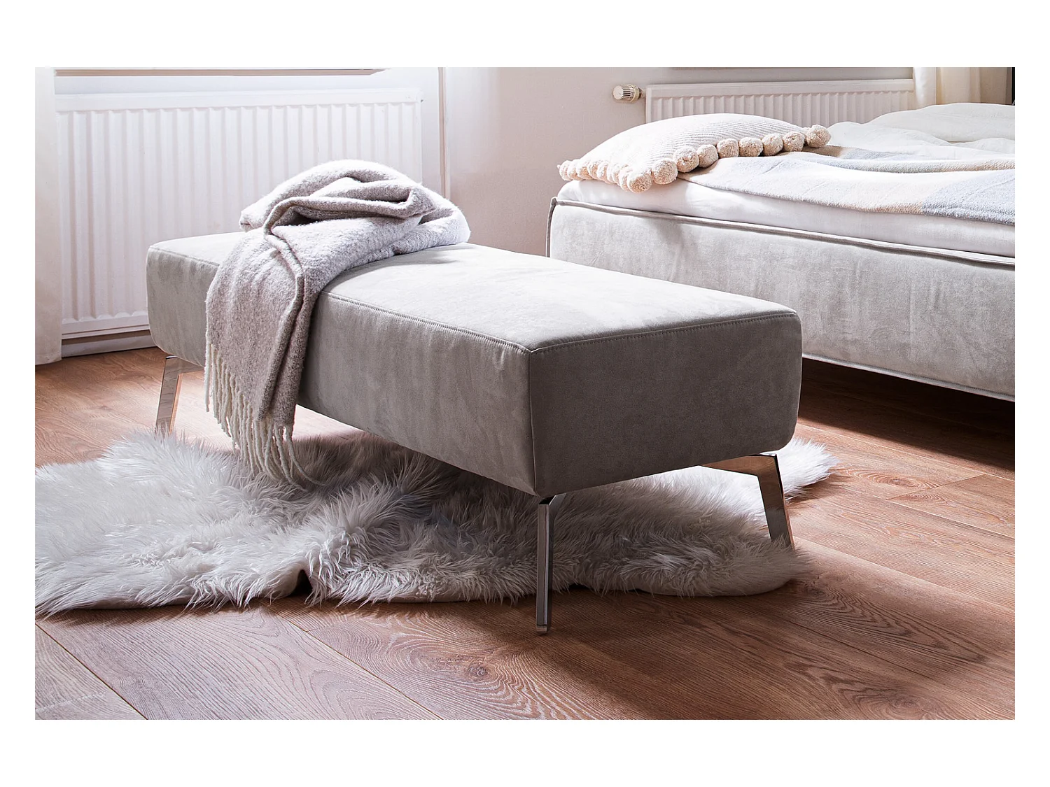 Banc - Gris tissu tissé - SOFIA