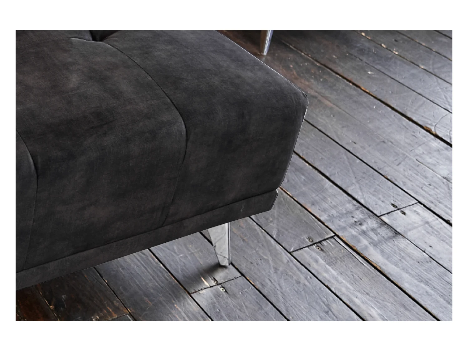 Polsterhocker - Anthrazit Velvet - WIOLO