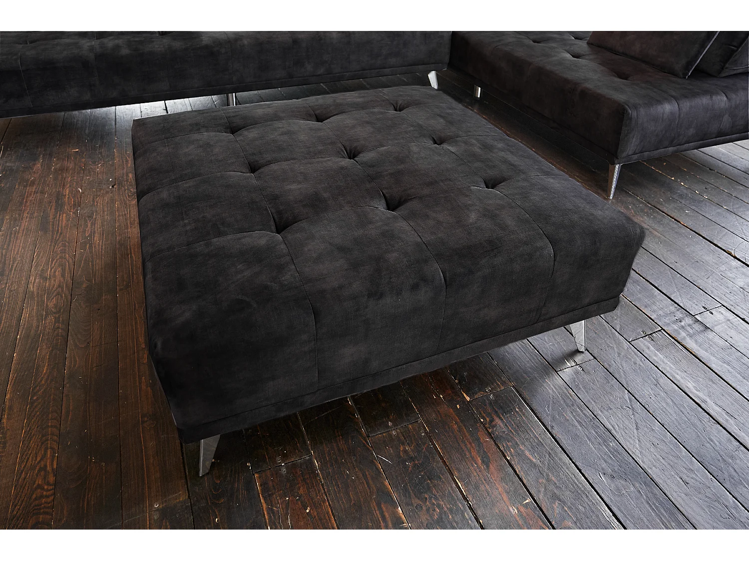 Polsterhocker - Anthrazit Velvet - WIOLO