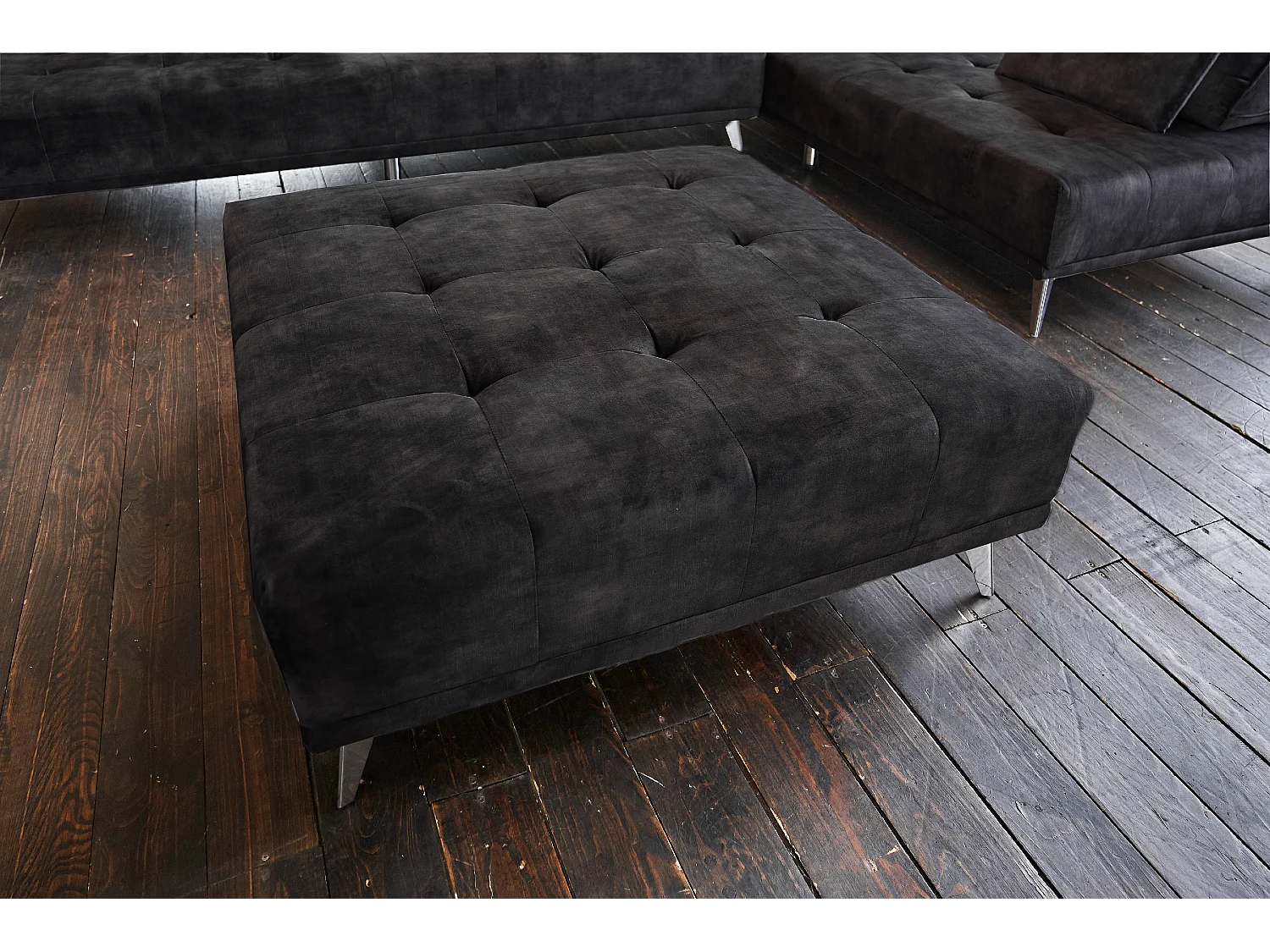 Pouf imbottito - antracite velluto - WIOLO