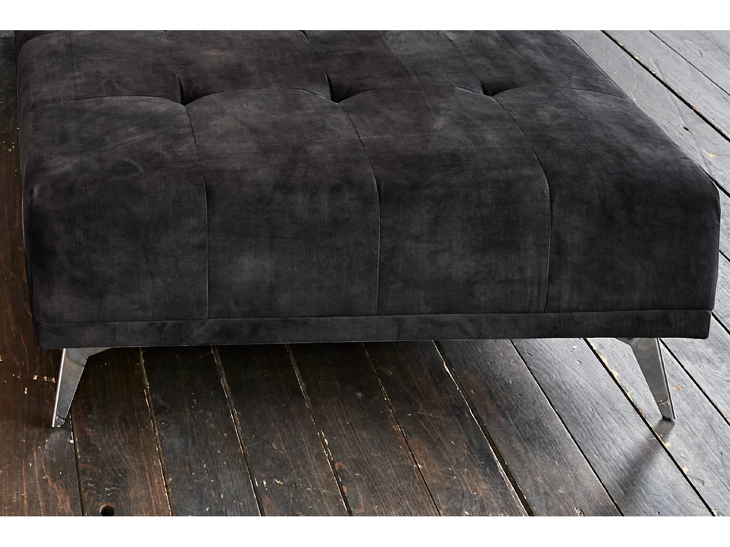 Pouf imbottito - antracite velluto - WIOLO