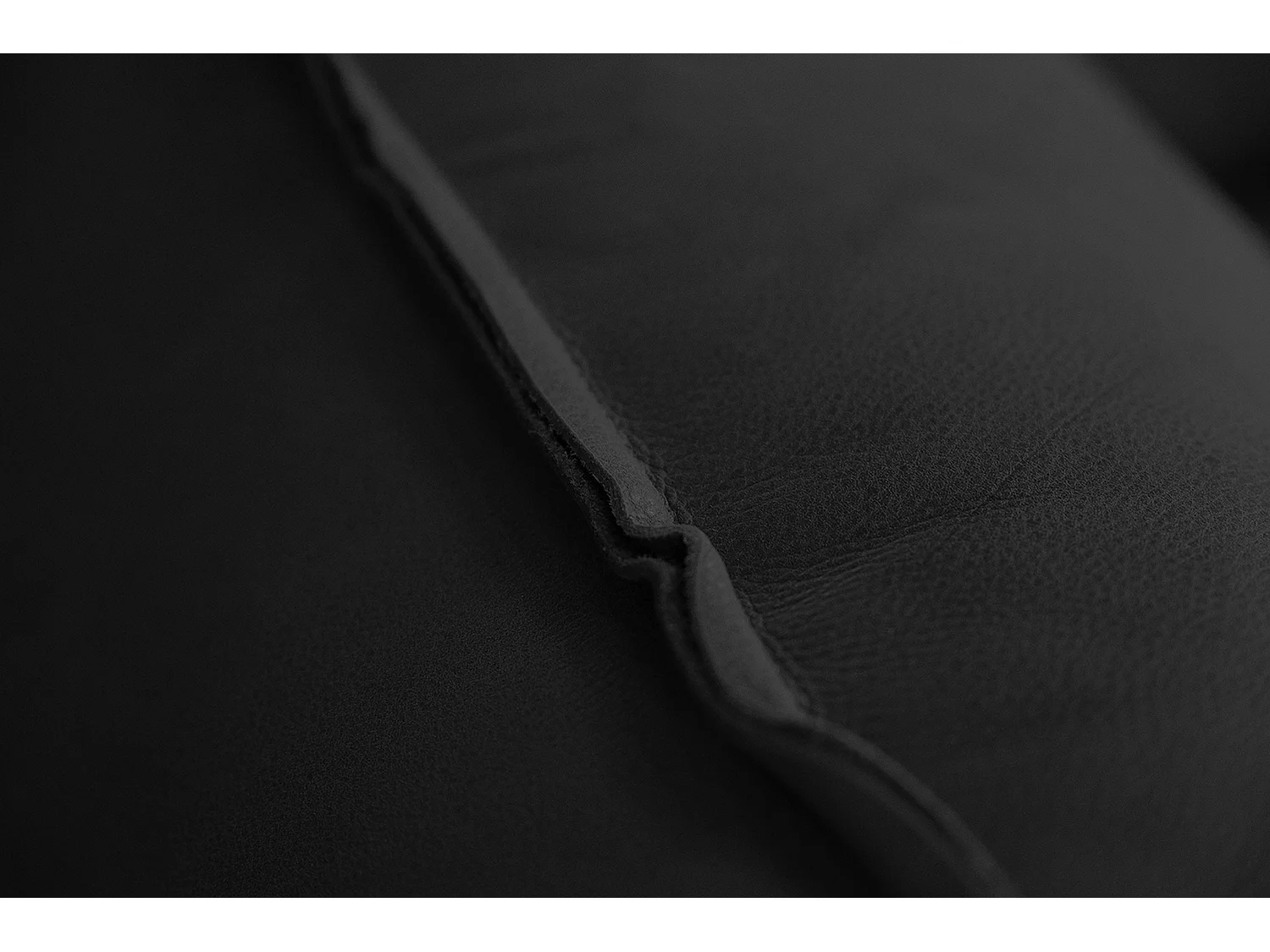 Pouf - Noir cuir - DAVITO