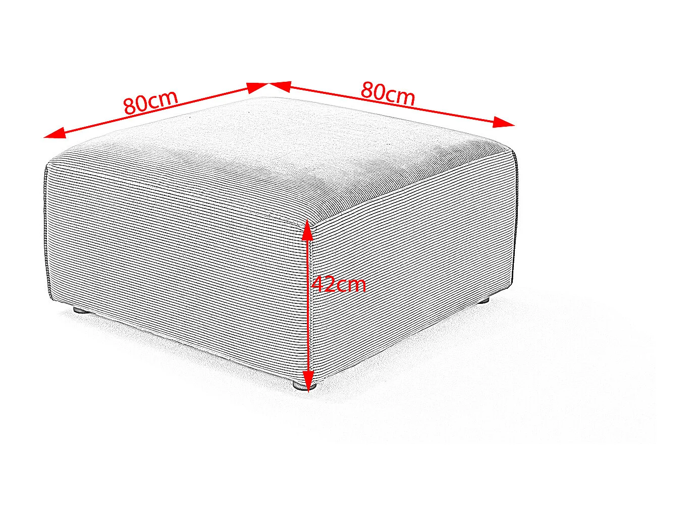 Pouf - beige Velluto a coste - RANI