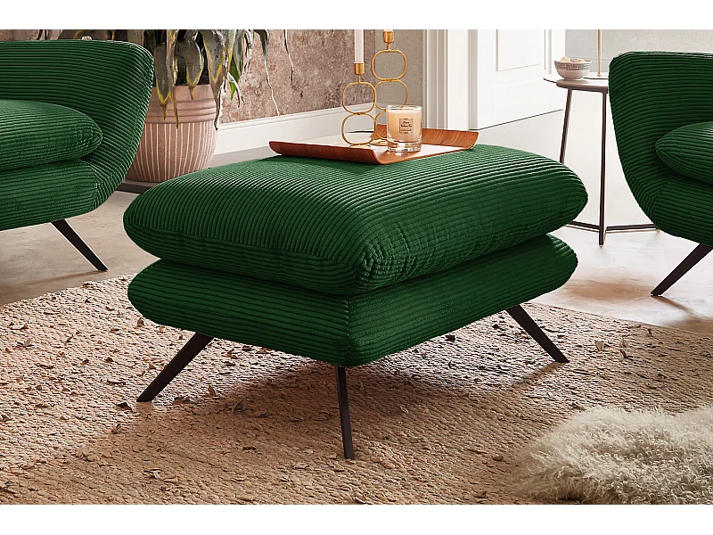 Sgabello - verde smeraldo Velluto a coste - CHARME