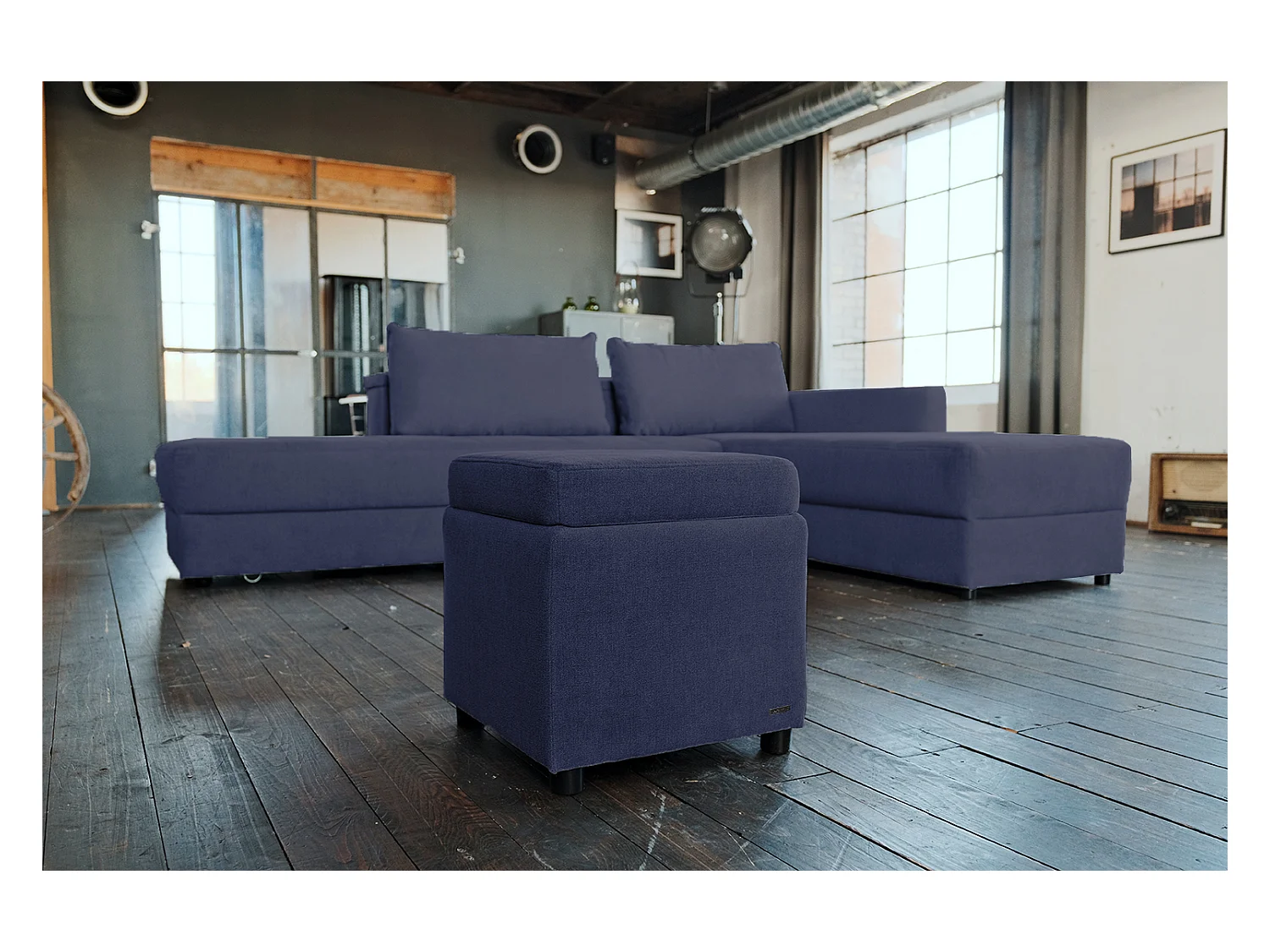 Hocker - Anthrazit Webstoff - IDA