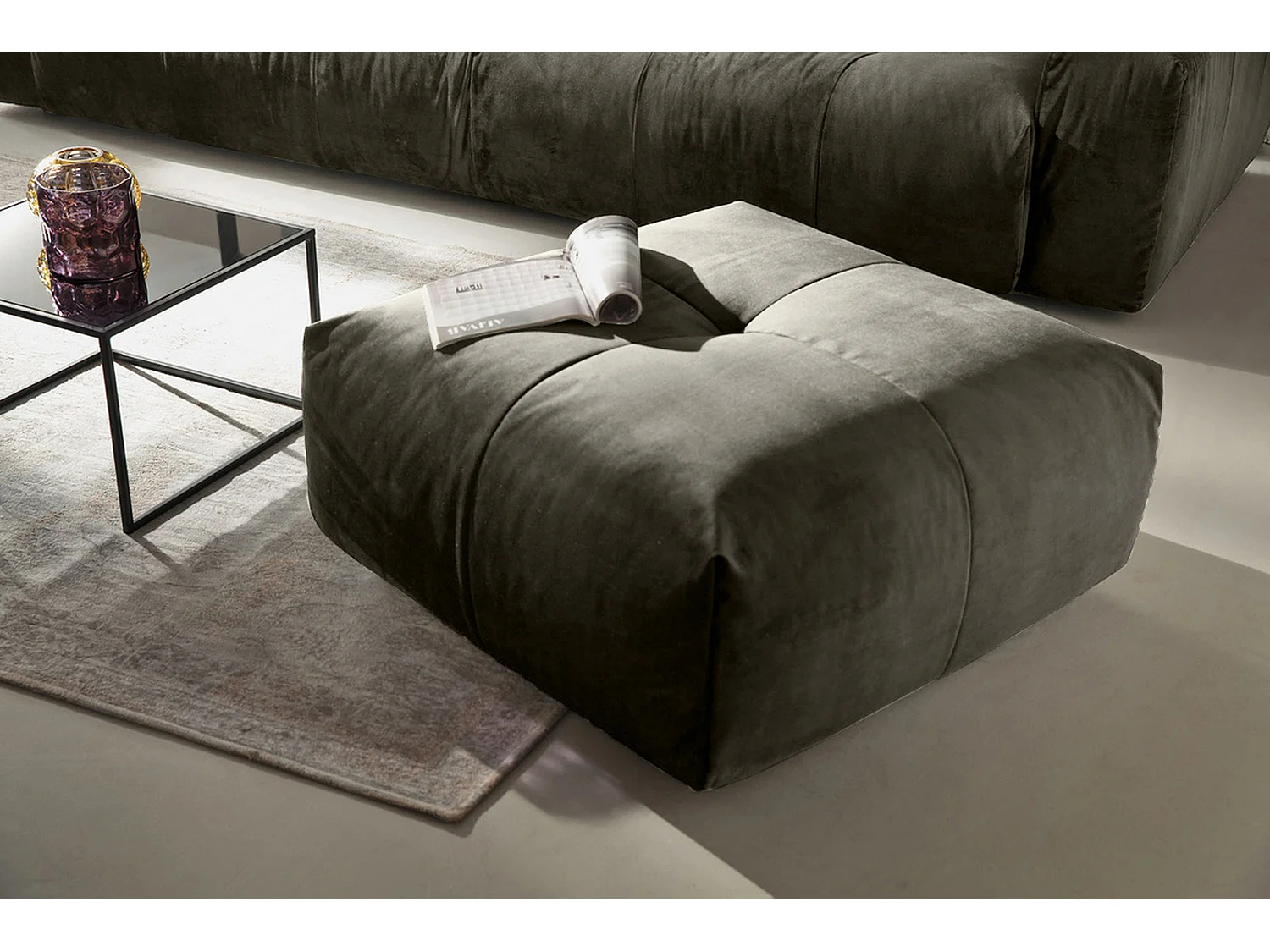 Polsterhocker - Silber Velvet - PALACE