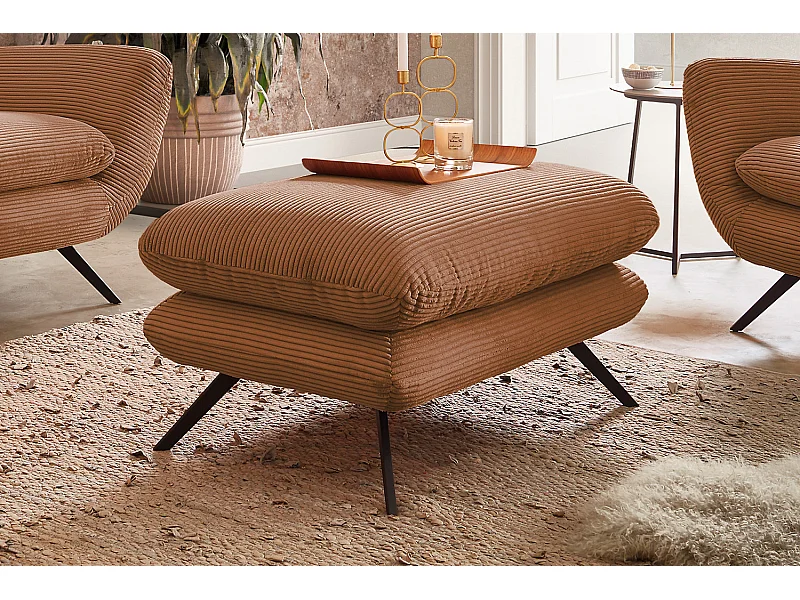 Banc - marron Velours côtelé - CHARME