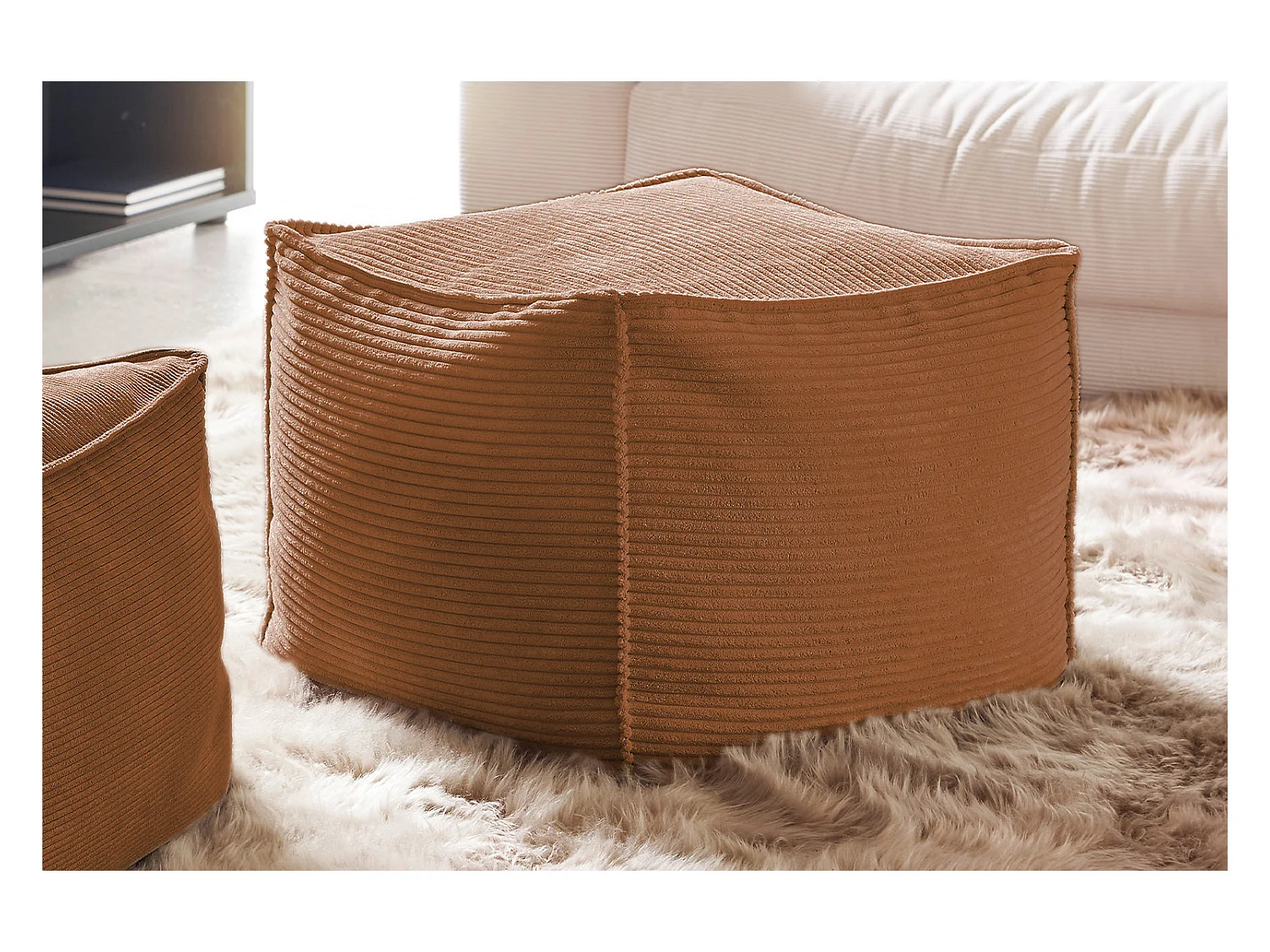 Pouf - marrone Velluto a coste - ALEA