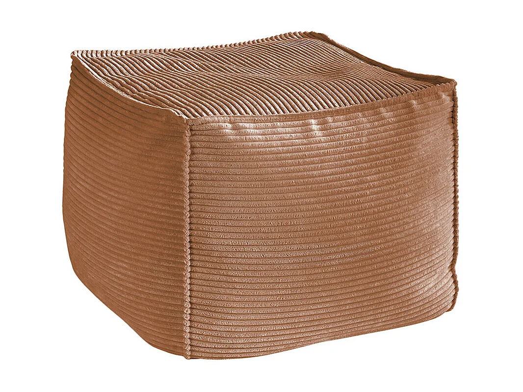 Pouf - marron Velours côtelé - ALEA