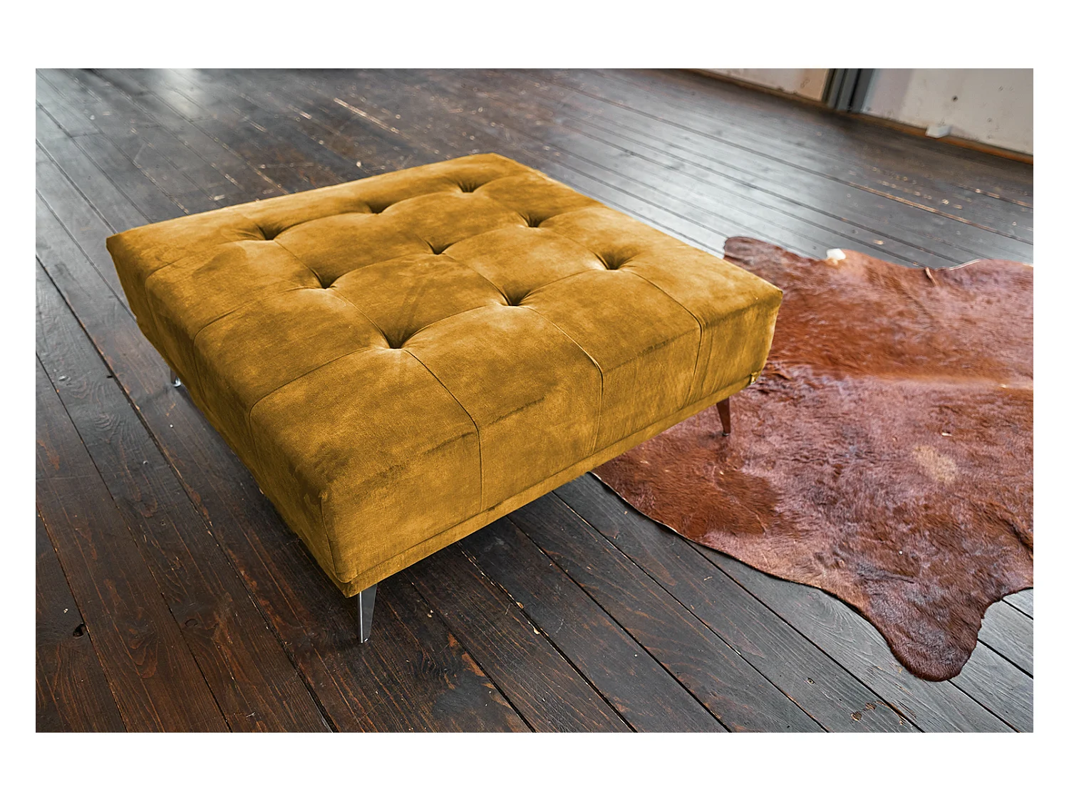 Pouf - marron Velours - WIOLO