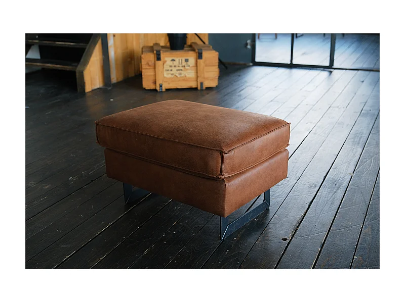 Hocker - Braun Kunstleder - VILNIUS