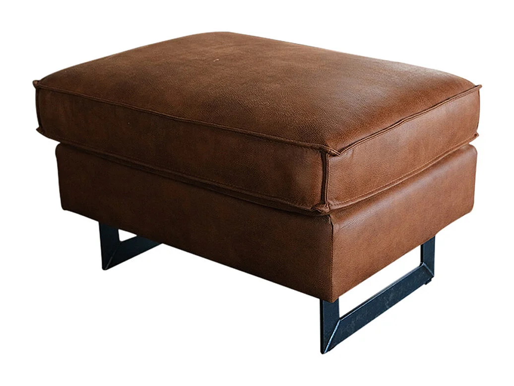 Pouf - marron similicuir - VILNIUS