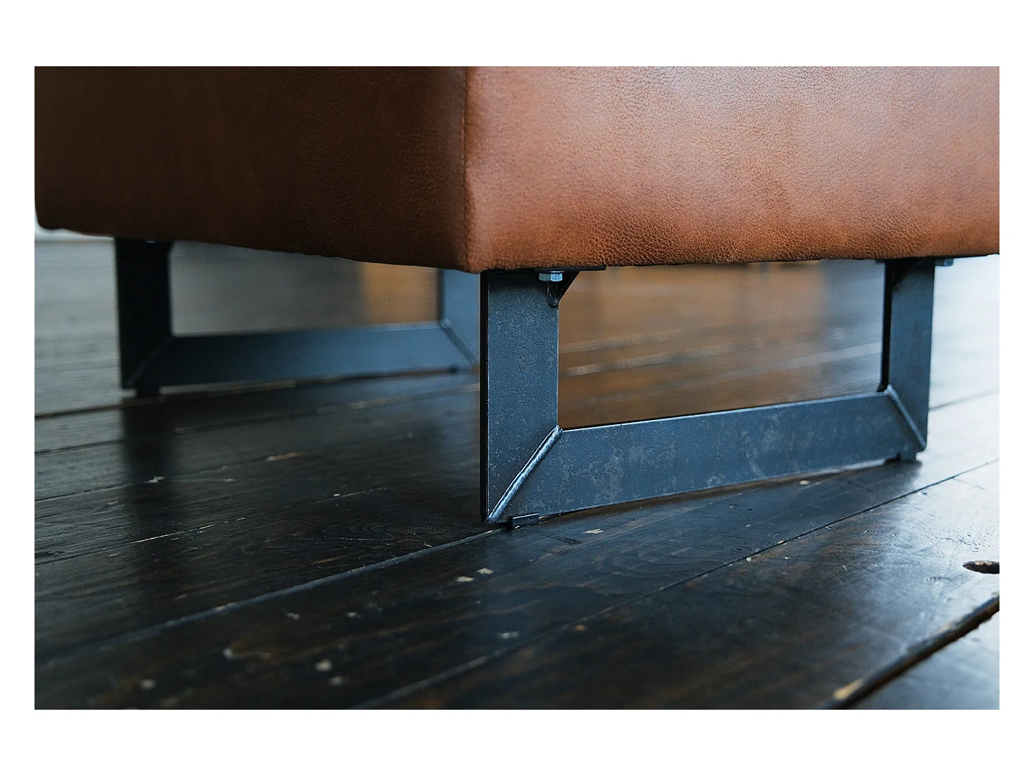 Puf - marrón cuero sintético - VILNIUS