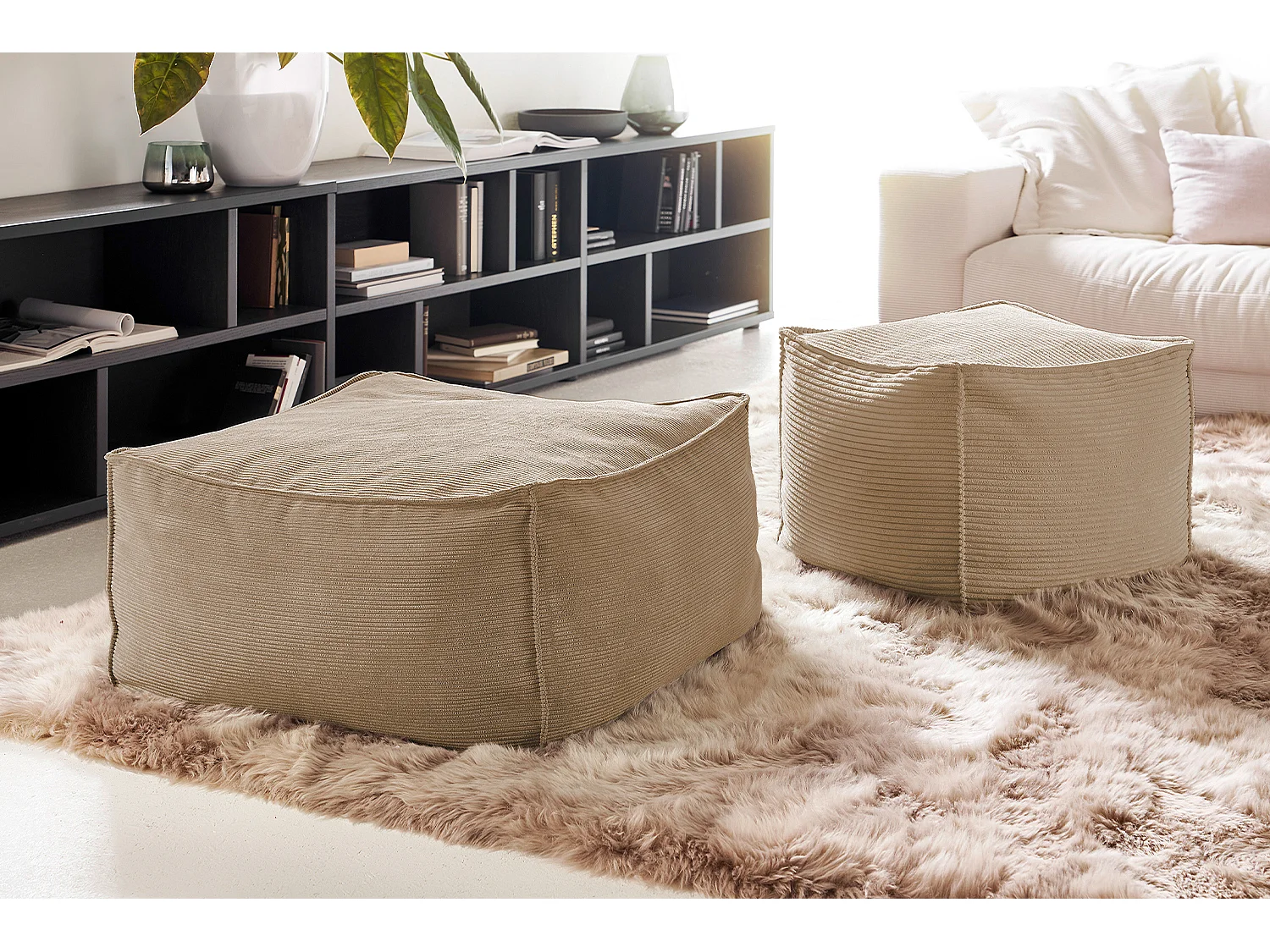 Polsterhocker - Taupe  - ALEA