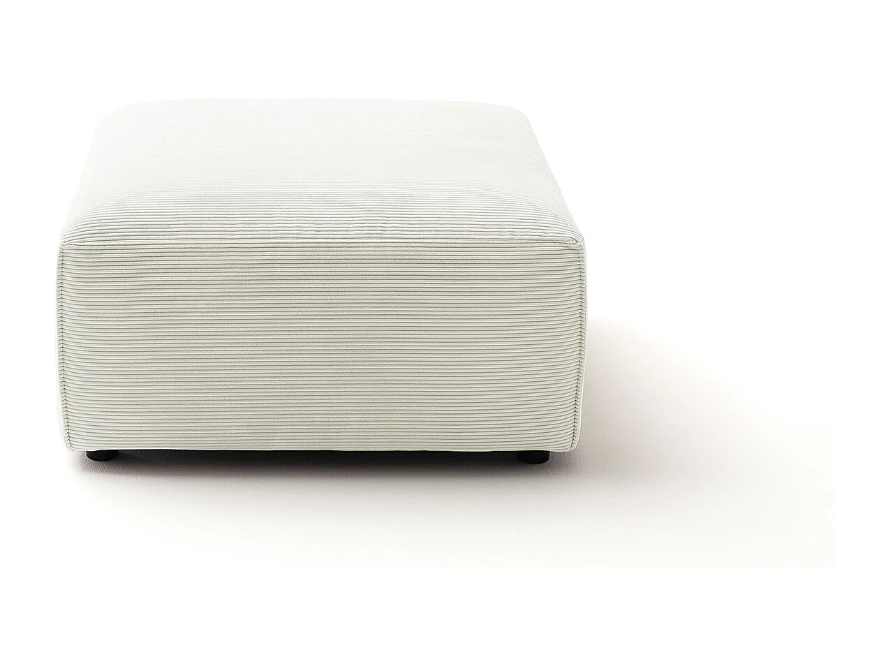 Pouf rembourré - blanc Velours côtelé - RANI