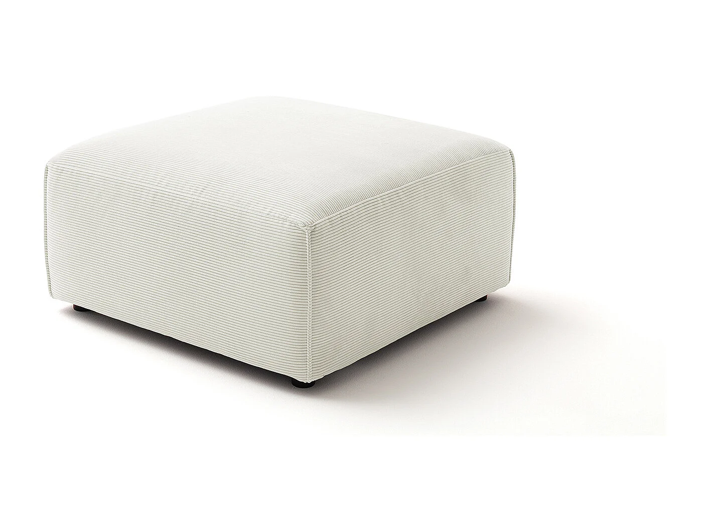 Pouf rembourré - blanc Velours côtelé - RANI