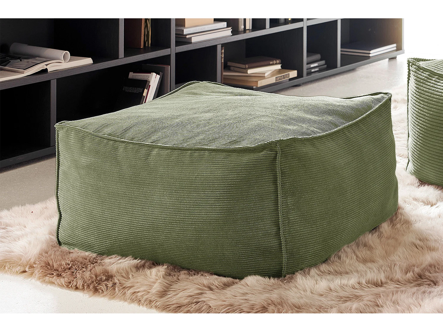Pouf - Vert Velours côtelé - ALEA