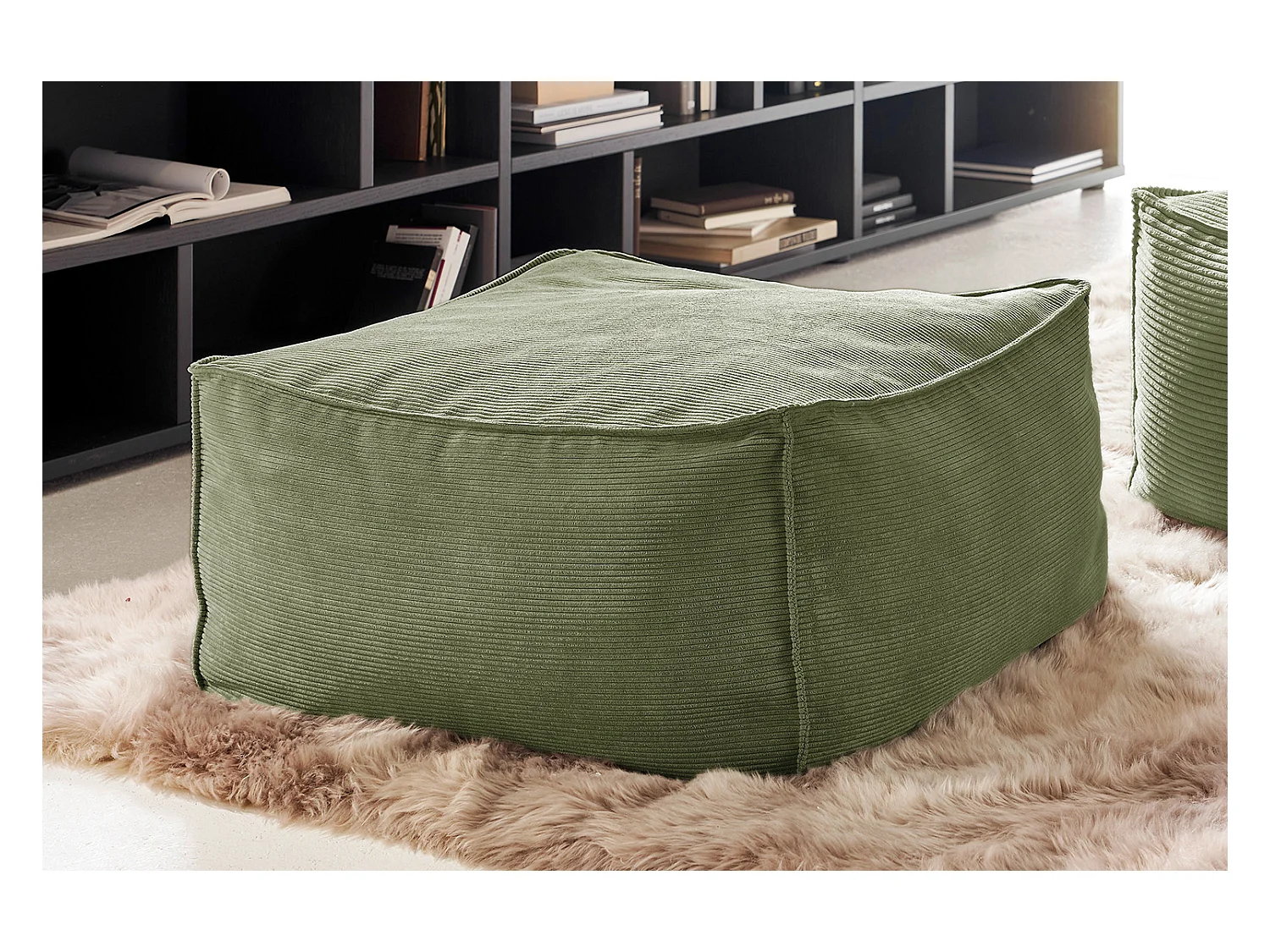 Pouf - verde Velluto a coste - ALEA