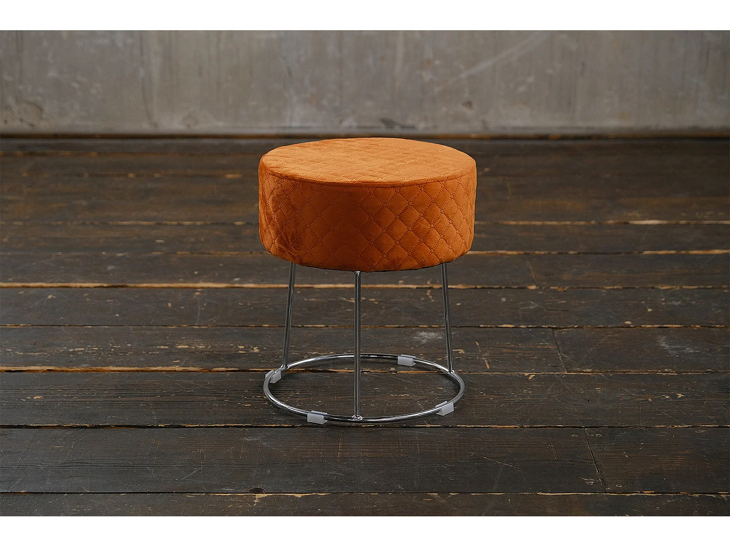 Hocker - Orange Velvet - DEMI
