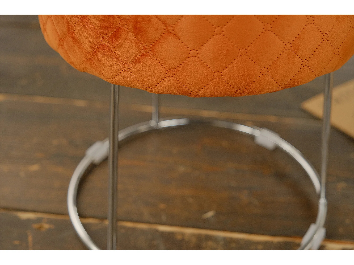 Hocker - Orange Velvet - DEMI