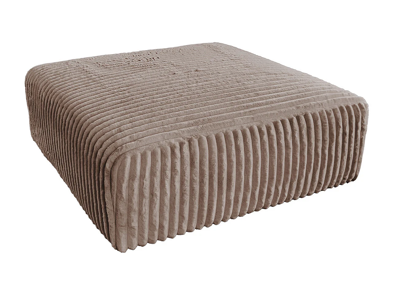 Pouf rembourré - taupe Velours côtelé - WIOLO SOFT