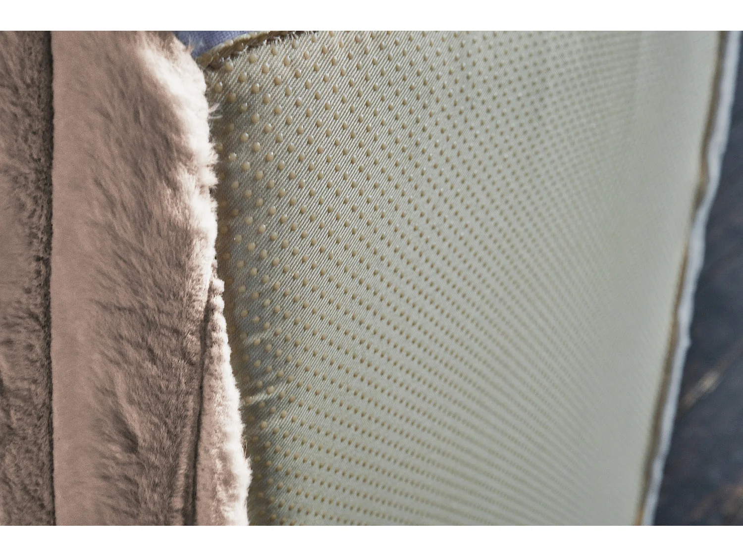 Pouf rembourré - taupe Velours côtelé - WIOLO SOFT