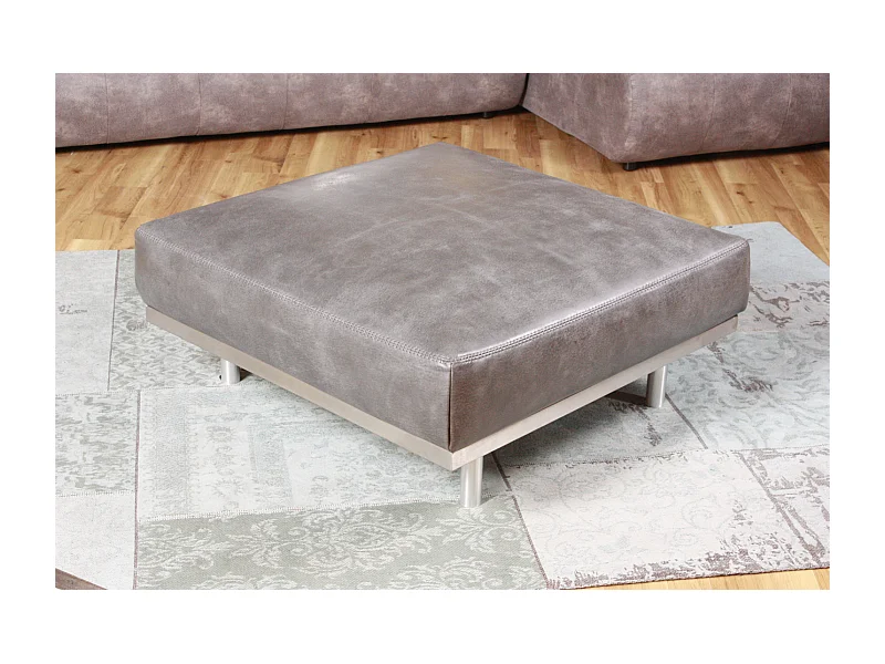 Hocker - Grau Leder - OPRA