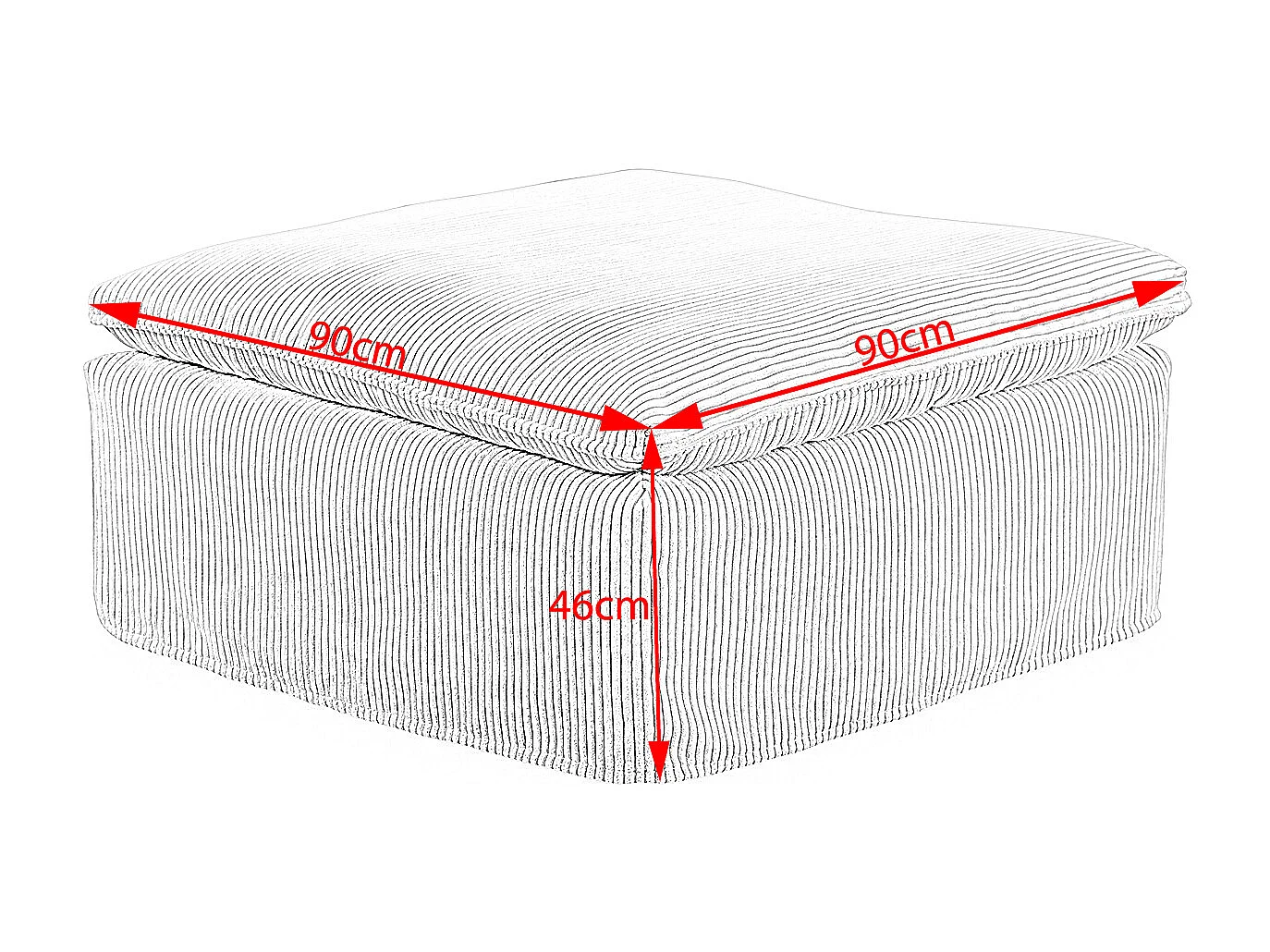 Pouf - Pétrole Velours côtelé - NETTA