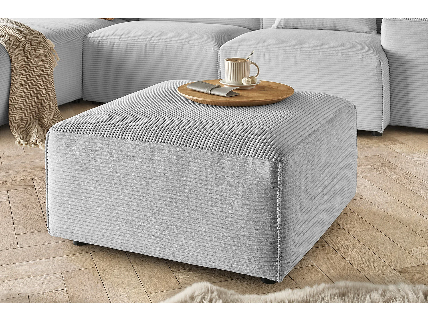 Gestoffeerde - Lichtgrijs Koord - RANI