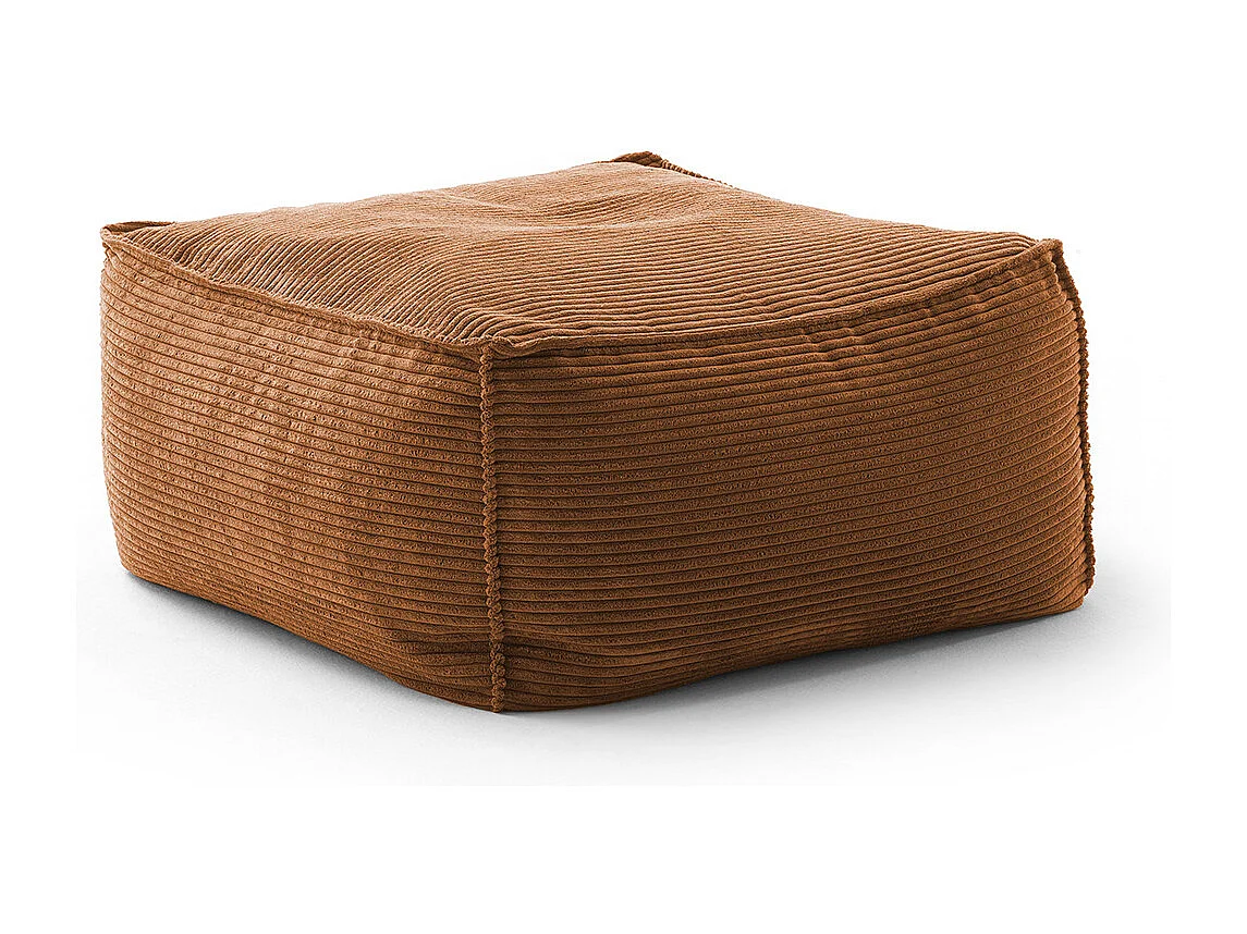 Pouf - marron Velours côtelé - ALEA