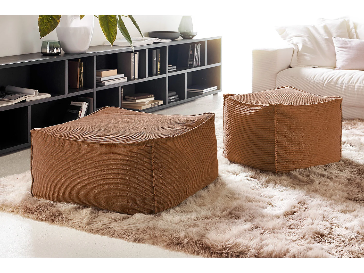 Polsterhocker - Braun Cord - ALEA