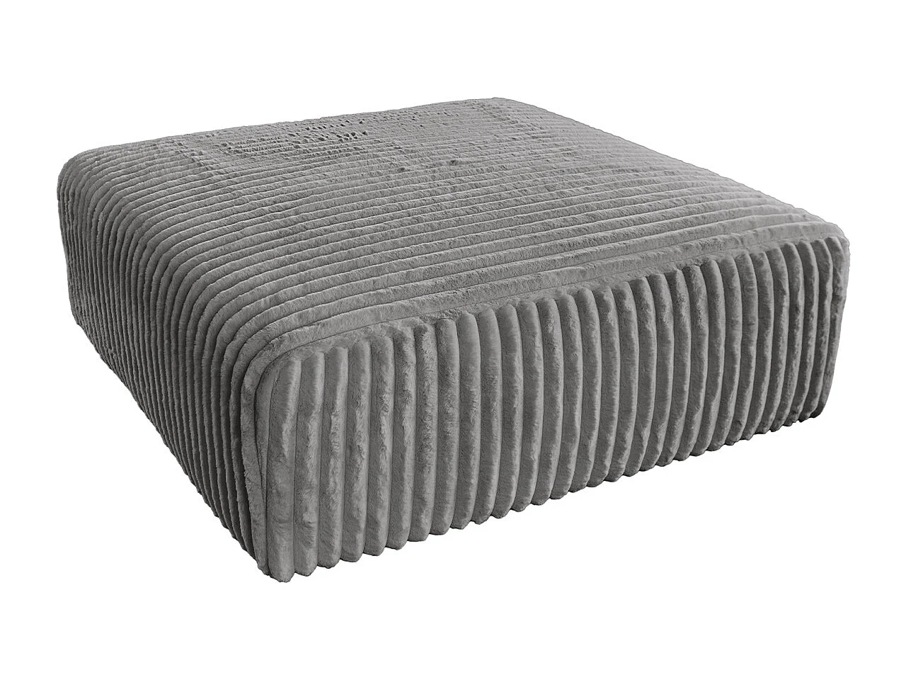 Pouf rembourré - Gris Velours côtelé - WIOLO SOFT