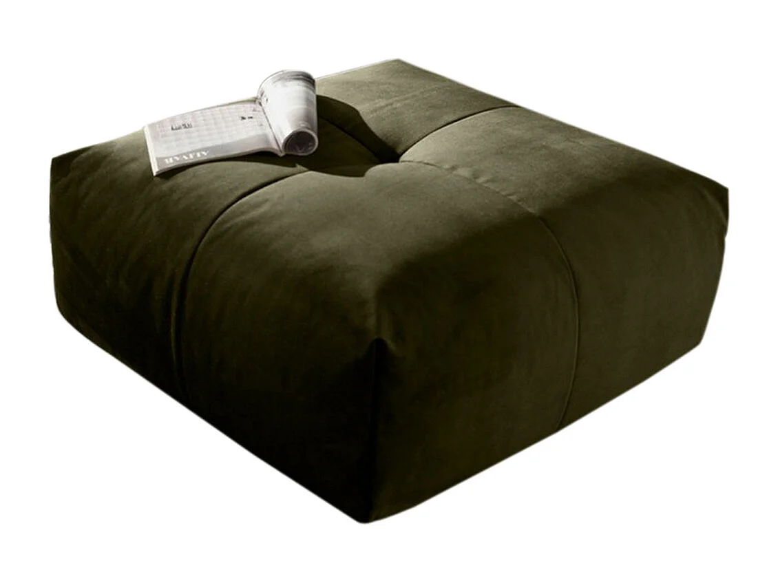 Pouf rembourré - vert foncé Velours - PALACE