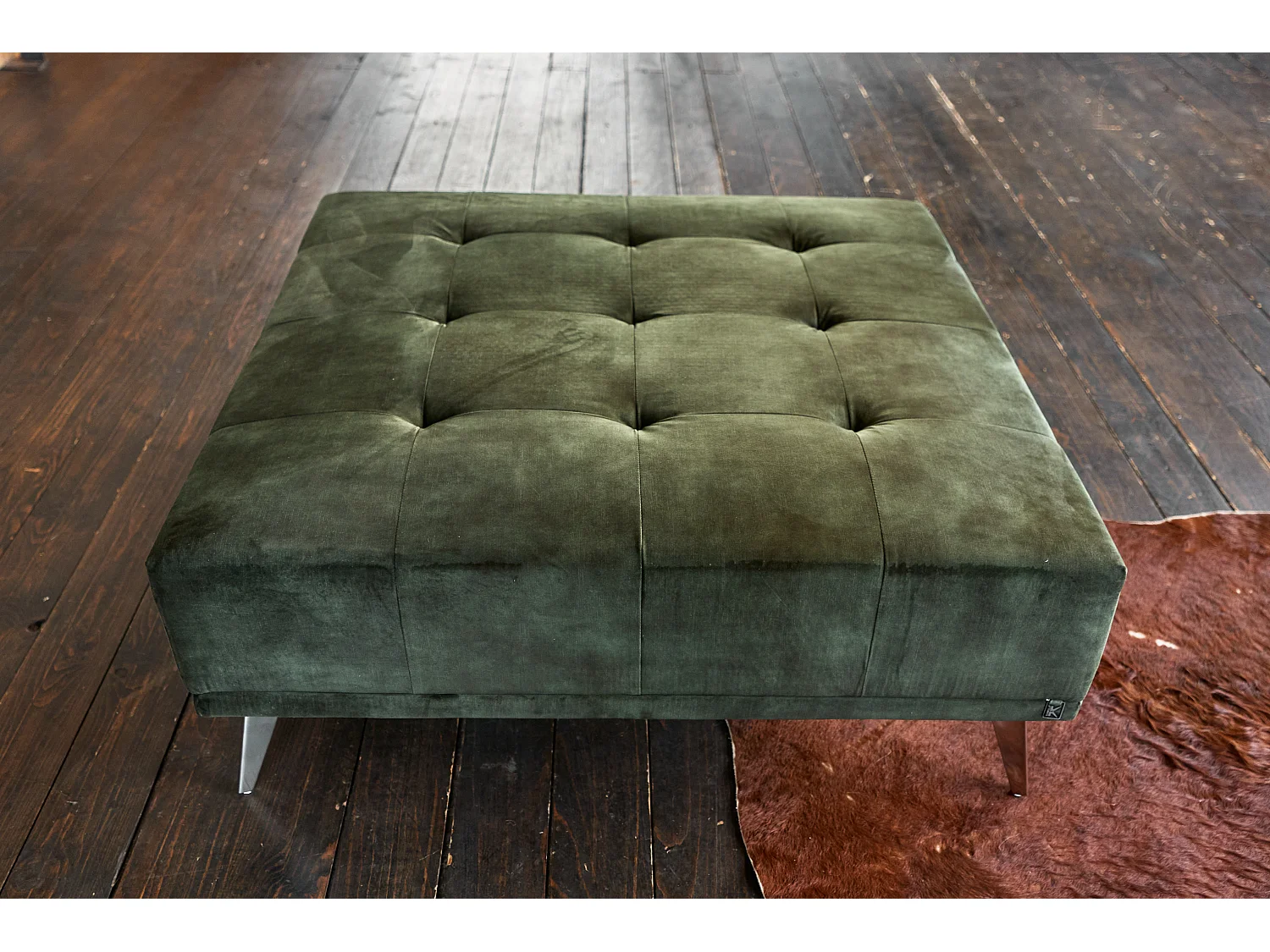 Polsterhocker - Grün Velvet - WIOLO