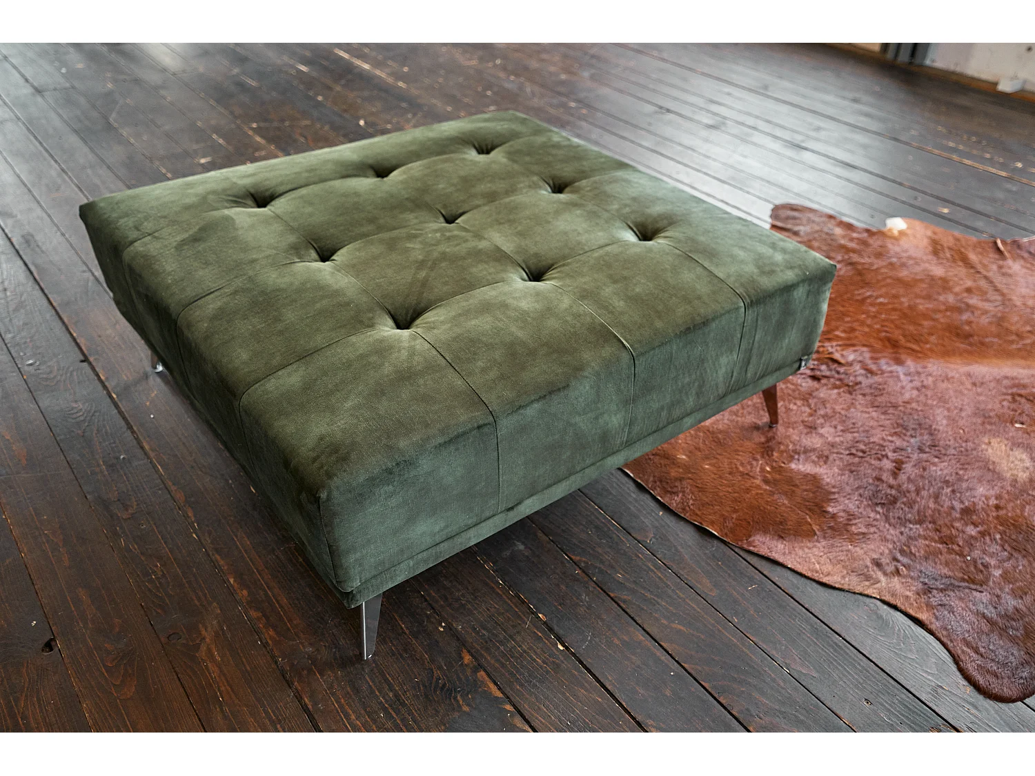 Polsterhocker - Grün Velvet - WIOLO