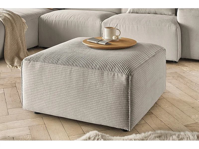 Polsterhocker - Steingrau Cord - RANI