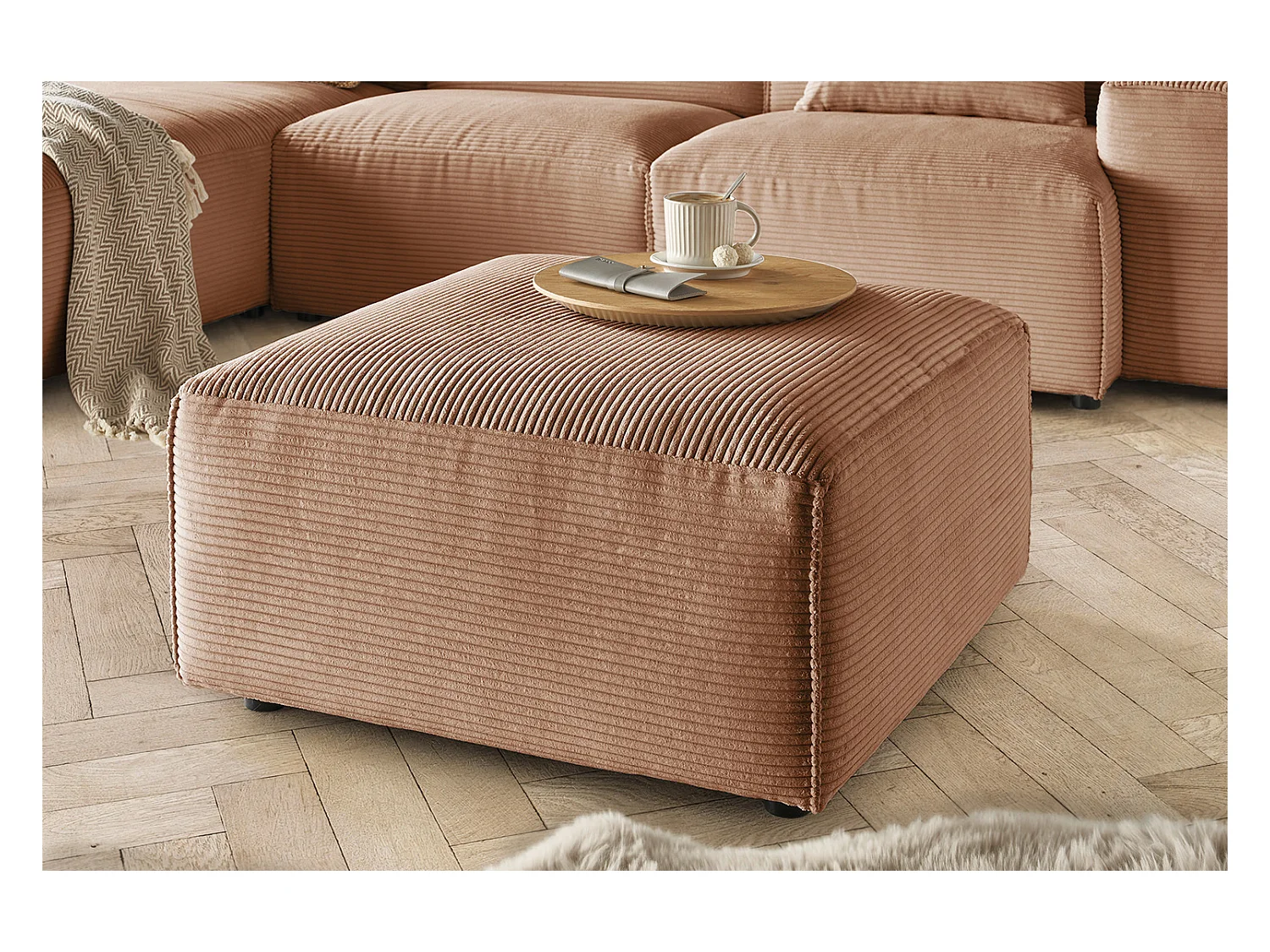 Pouf - marrone Velluto a coste - RANI