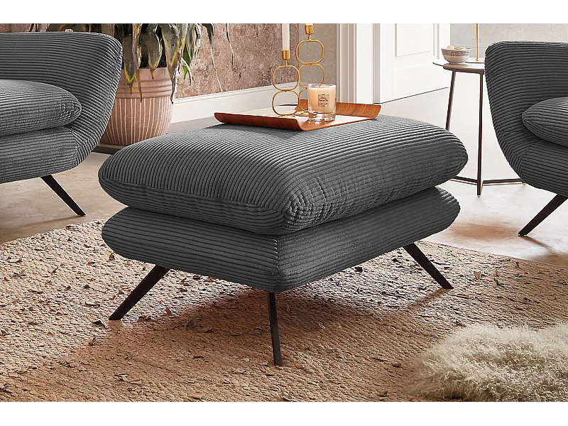 Hockerbank - Grau Cord - CHARME